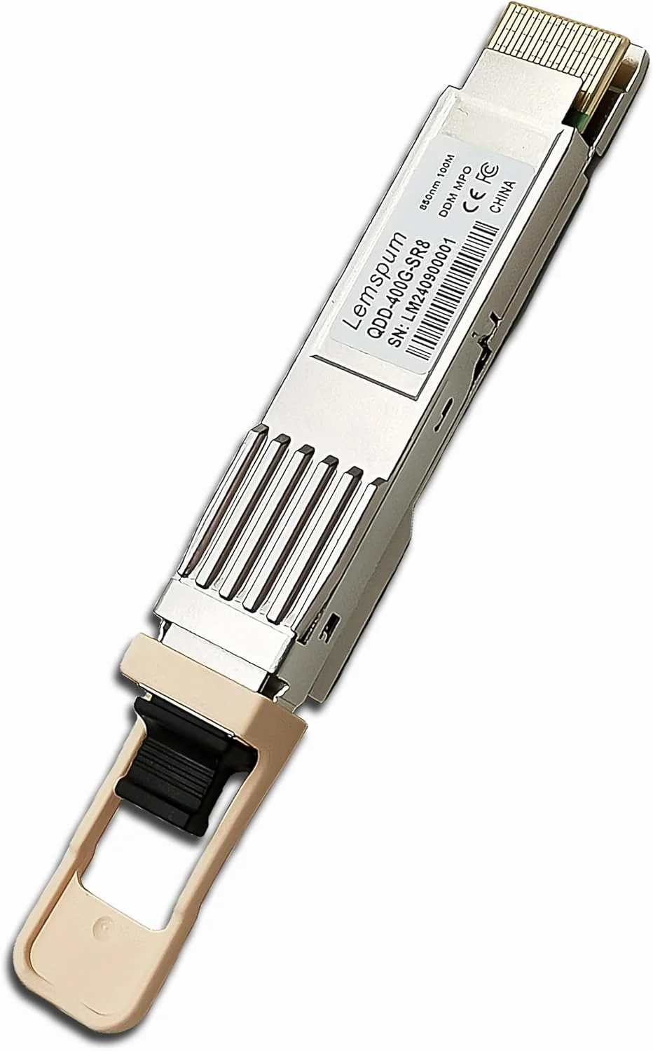 ماژول فرستنده و گیرنده نوری چند حالته Lemspum QDD-400G-SR8 400Gb QSFP-DD 400GBASE-SR8 PAM4 850nm 100m DOM MPO-16/APC MMF، پشتیبانی از 2 x 200G-SR4 و 8 x 50G-SR