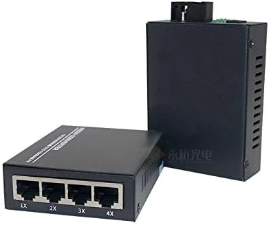 محصولات شبکه فرستنده و گیرنده فیبر LOCZEK مدل HTB-BS14-A 100M 1 نوری 4 الکتریکی تک حالته تک فیبر مبدل فوتوالکتریک 4 پورت