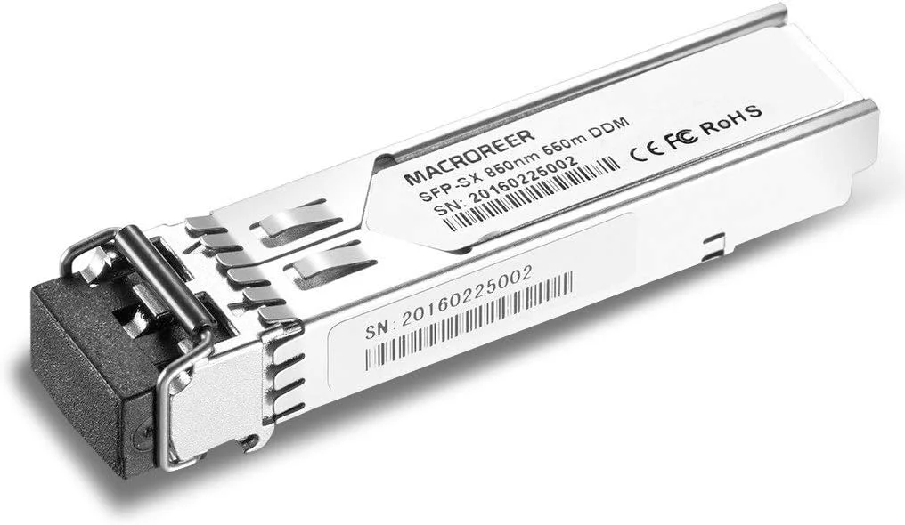 ماژول SFP گیگابیتی Macroreer برای Ubiquiti، 1000BASE-SX، چند حالته، Mini-GBIC، 850 نانومتر، 550 متر
