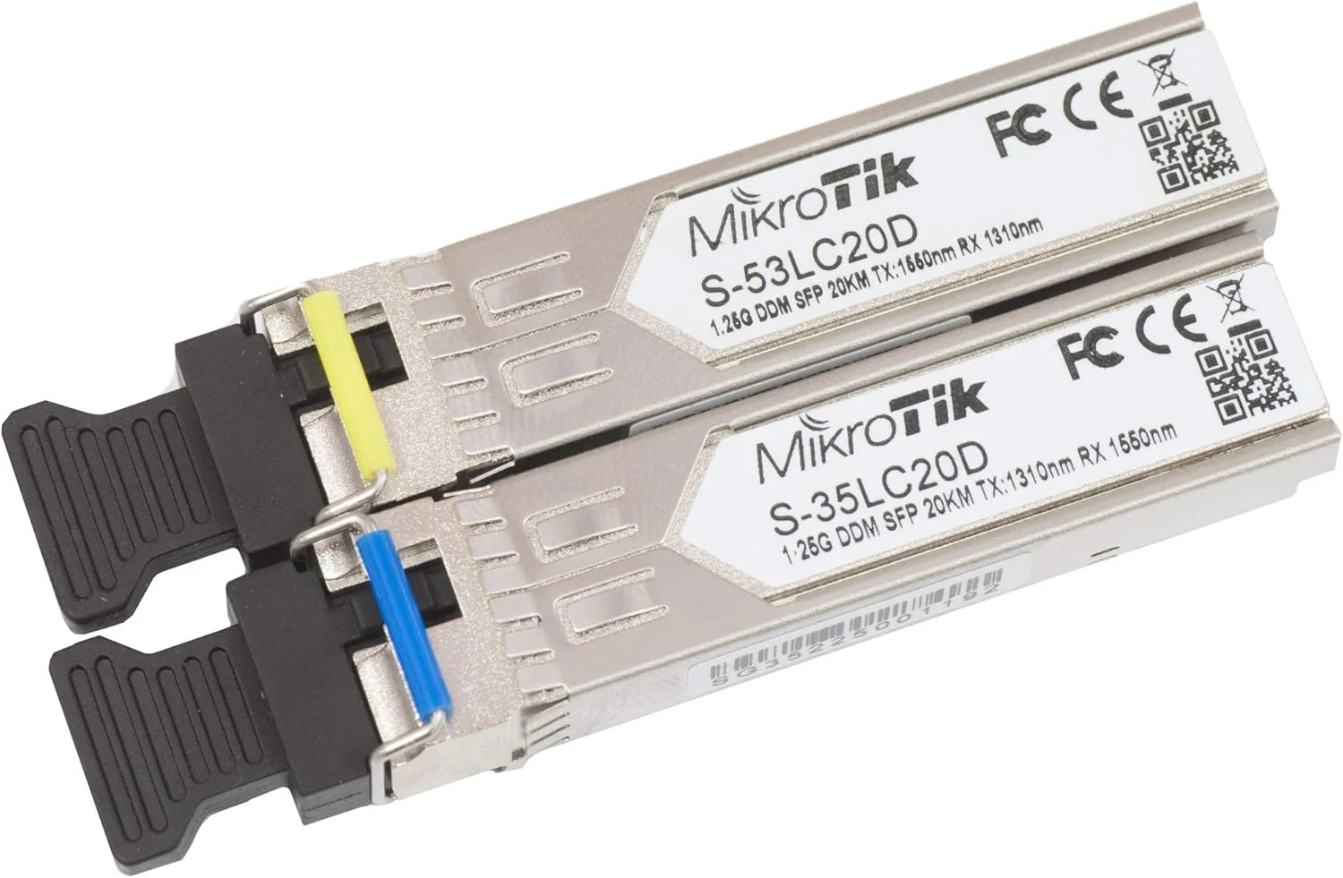 جفت فرستنده و گیرنده SFP میکروتیک S-3553LC20D مدل S-35/53LC20D، مدل S-35LC20D با سرعت 1.25G.