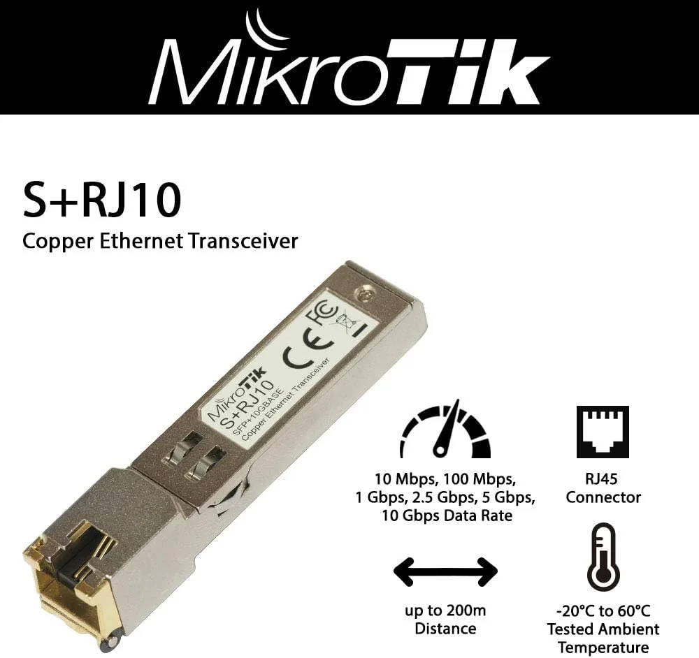 ماژول فرستنده و گیرنده شبکه Mikrotik SRJ10 با سرعت 10000 مگابیت بر ثانیه SFP