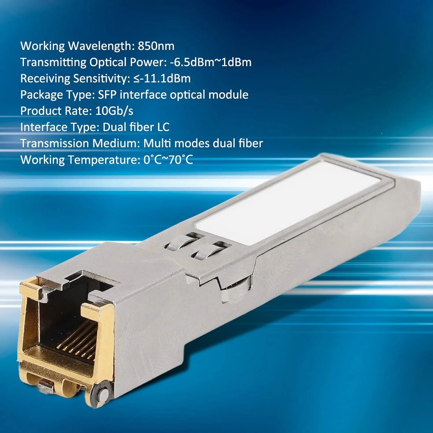 فرستنده و گیرنده شبکه فیبر دوگانه، محفظه آلیاژ روی ماژول نوری برای ارتباطات