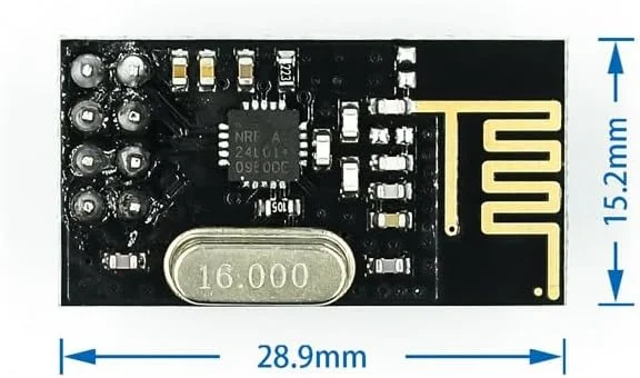 یک عدد NRF24L01 2.4GHz 2Mbit/s فرستنده و گیرنده RF انتقال داده بی سیم 1.9-3.6 ولت برای ARDUINOs DIY