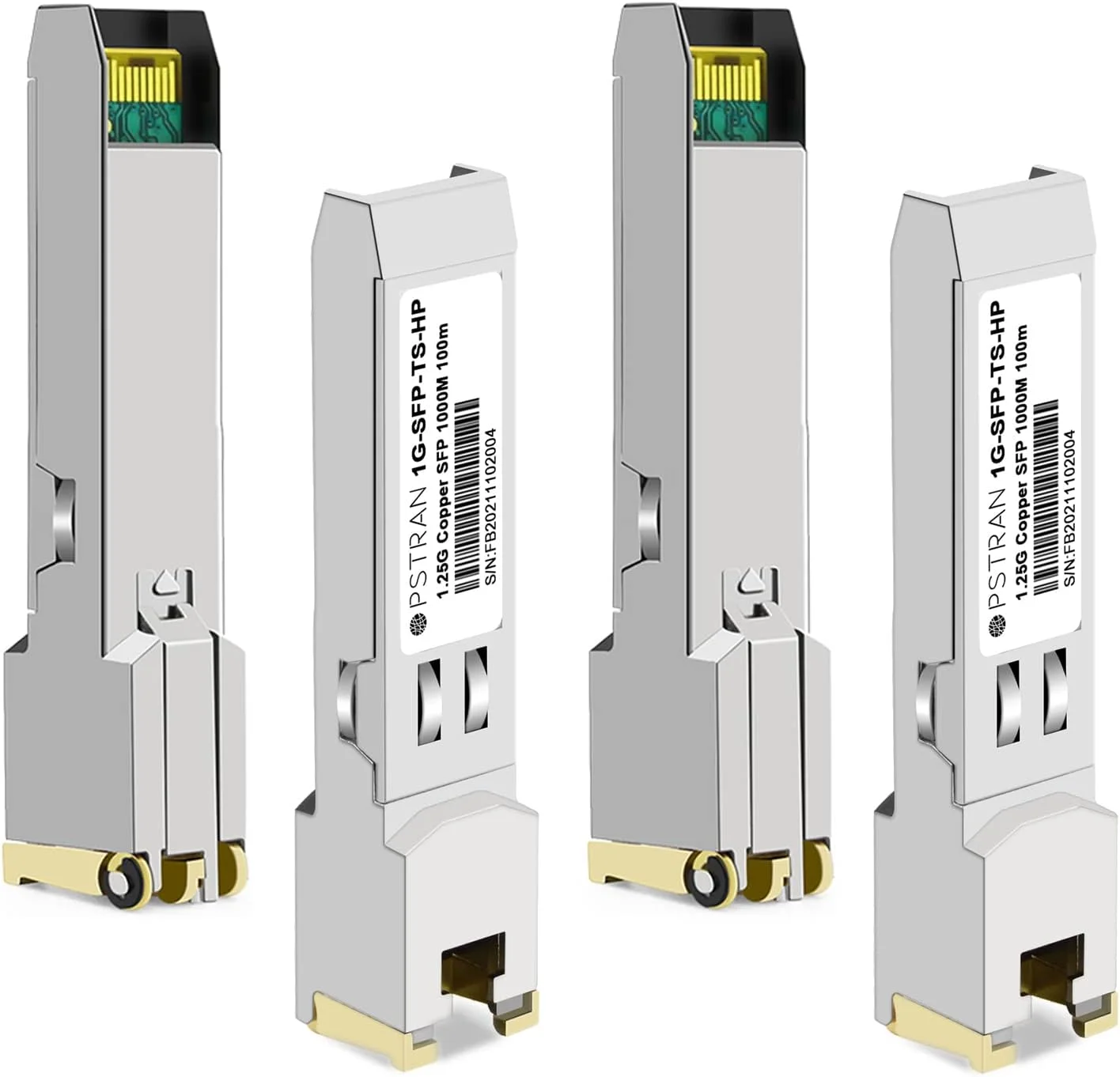 ماژول فرستنده و گیرنده مسی 1000BASE-T SFP به RJ-45 برای HPE Aruba J8177D J8177DCM JL747A Procurve J8177C J8177B J8177A 100 متری Cat5e/6 بسته 4 عددی