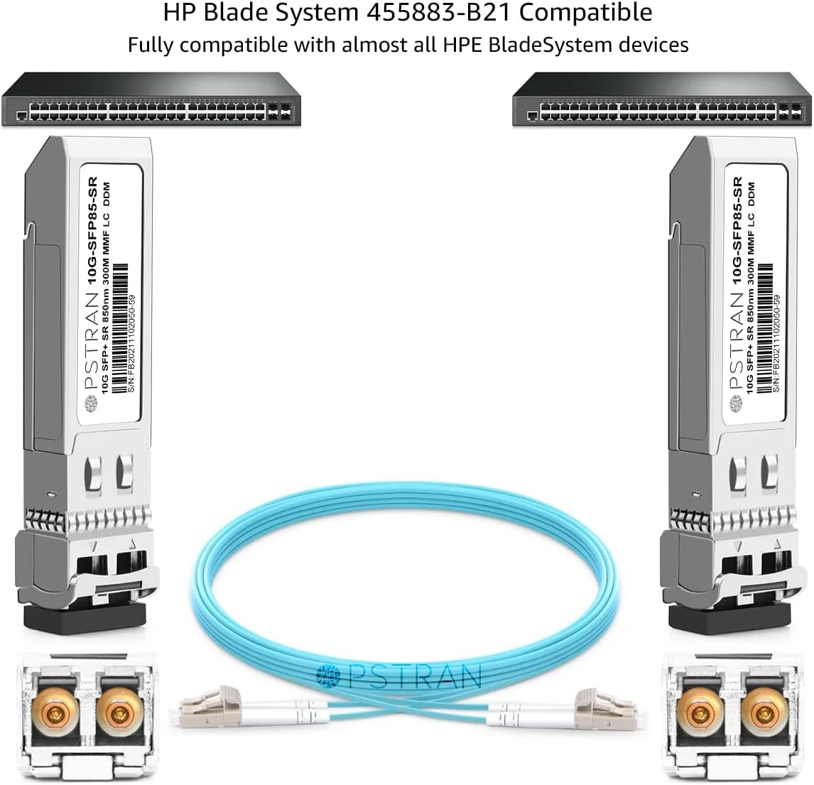 ماژول فرستنده و گیرنده نوری 10GBASE-SR SFP+ سازگار با HPE BladeSystem 455883-B21، سرعت 10 گیگابیت بر ثانیه، طول موج 850 نانومتر، برد 300 متر، DDM، LC Duplex، MMF ماژول فرستنده و گیرنده نوری 10GBASE-SR SFP+ سازگار با HPE BladeSystem 455883-B21، سرعت 10 گیگابیت بر ثانیه، طول موج 850 نانومتر، برد 300 متر، DDM، LC Duplex، MMF