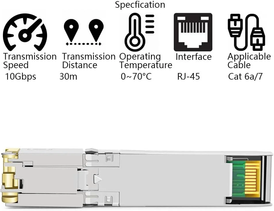 OPSTRAN 10G SFP+ RJ45 برای HPE BladeSystem 813874-B21 فرستنده و گیرنده 10GBase-T SFP+، کابل مسی 30 متری Cat6a/7، ماژول Mini-GBIC 10G-T SFP+ به RJ-45