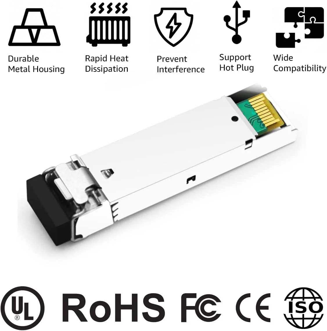 ماژول فرستنده-گیرنده 1.25G SFP LX سازگار با Juniper QFX-SFP-1GE-LX EX-SFP-1GE-LX SRX-SFP-1GE-LX 1000Base-LX/LH سینگل مود مینی GBIC 1310nm SMF 10km/20km LC DOM