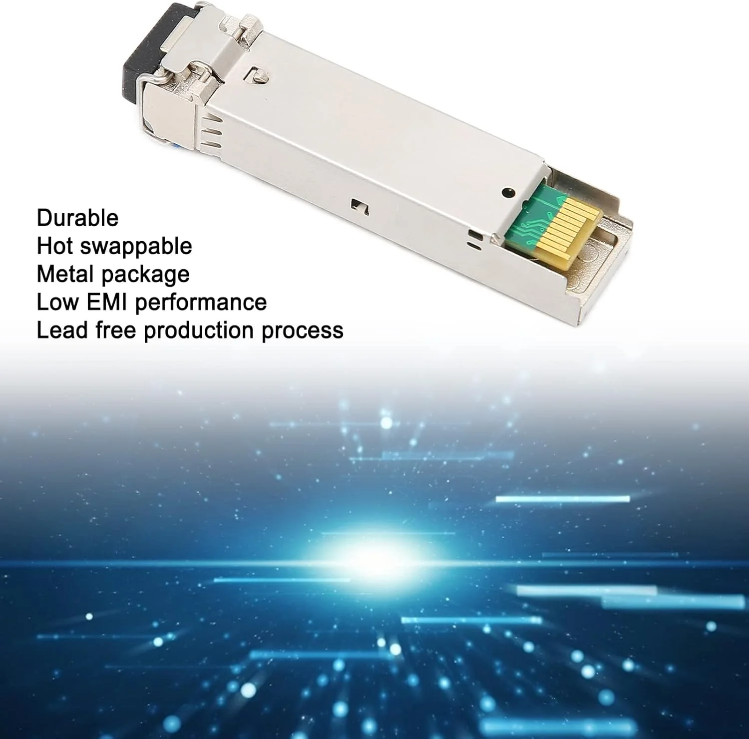 ماژول نوری SFP، رابط LC تک حالته، مسافت انتقال 20 کیلومتر، فرستنده و گیرنده SFP برای سوئیچ نوری، مطابق با SFP MSA و SFF 8472 (فیبر دوگانه تک حالته)