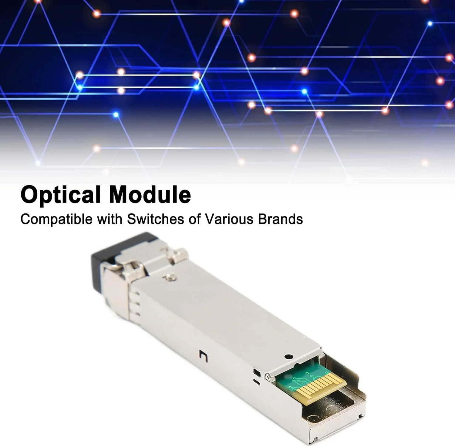 ماژول نوری SFP، رابط LC تک حالته، مسافت انتقال 20 کیلومتر، فرستنده و گیرنده SFP برای سوئیچ نوری، مطابق با SFP MSA و SFF 8472 (تک حالته تک فیبر)