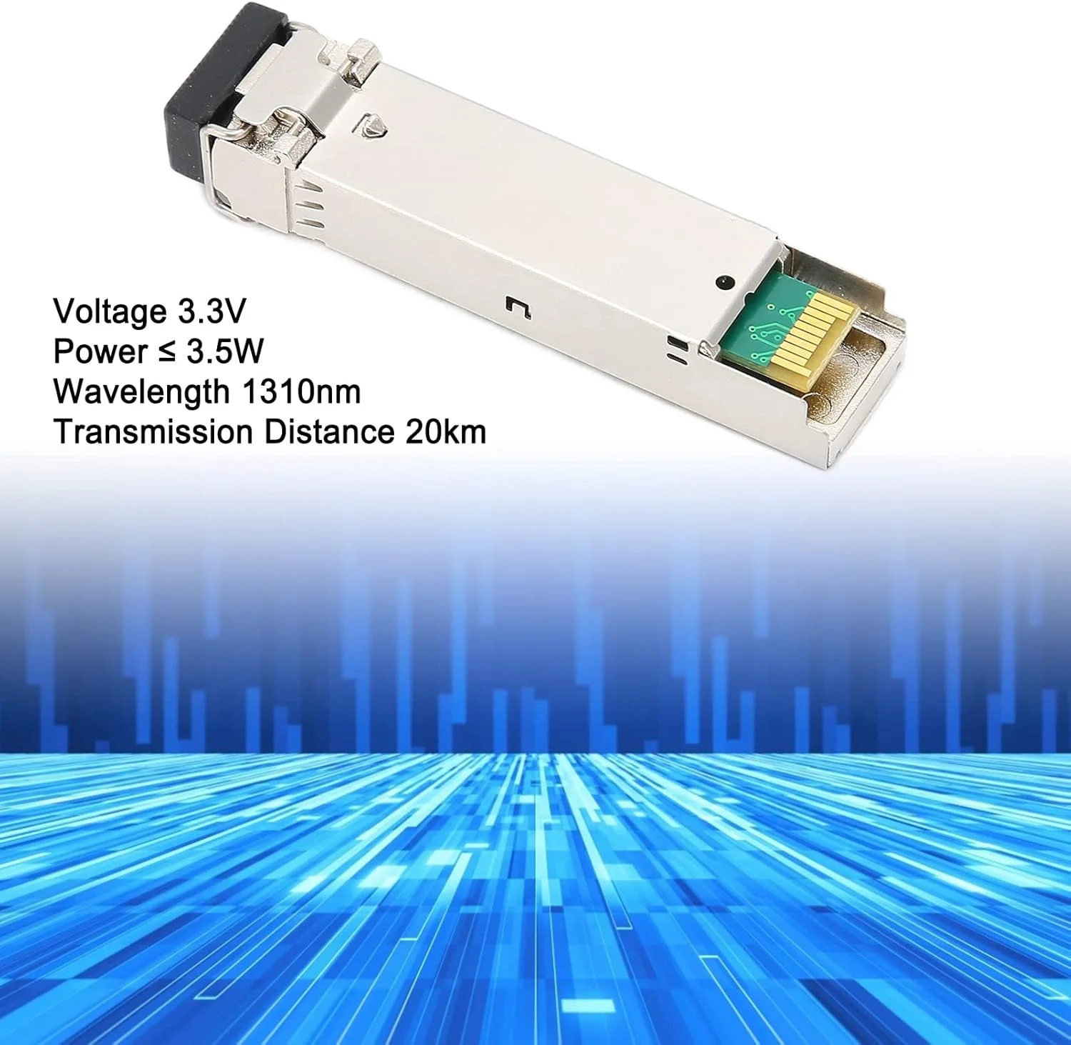ماژول نوری SFP، رابط LC تک حالته، مسافت انتقال 20 کیلومتر، فرستنده و گیرنده SFP برای سوئیچ نوری، مطابق با SFP MSA و SFF 8472 (تک حالته تک فیبر)