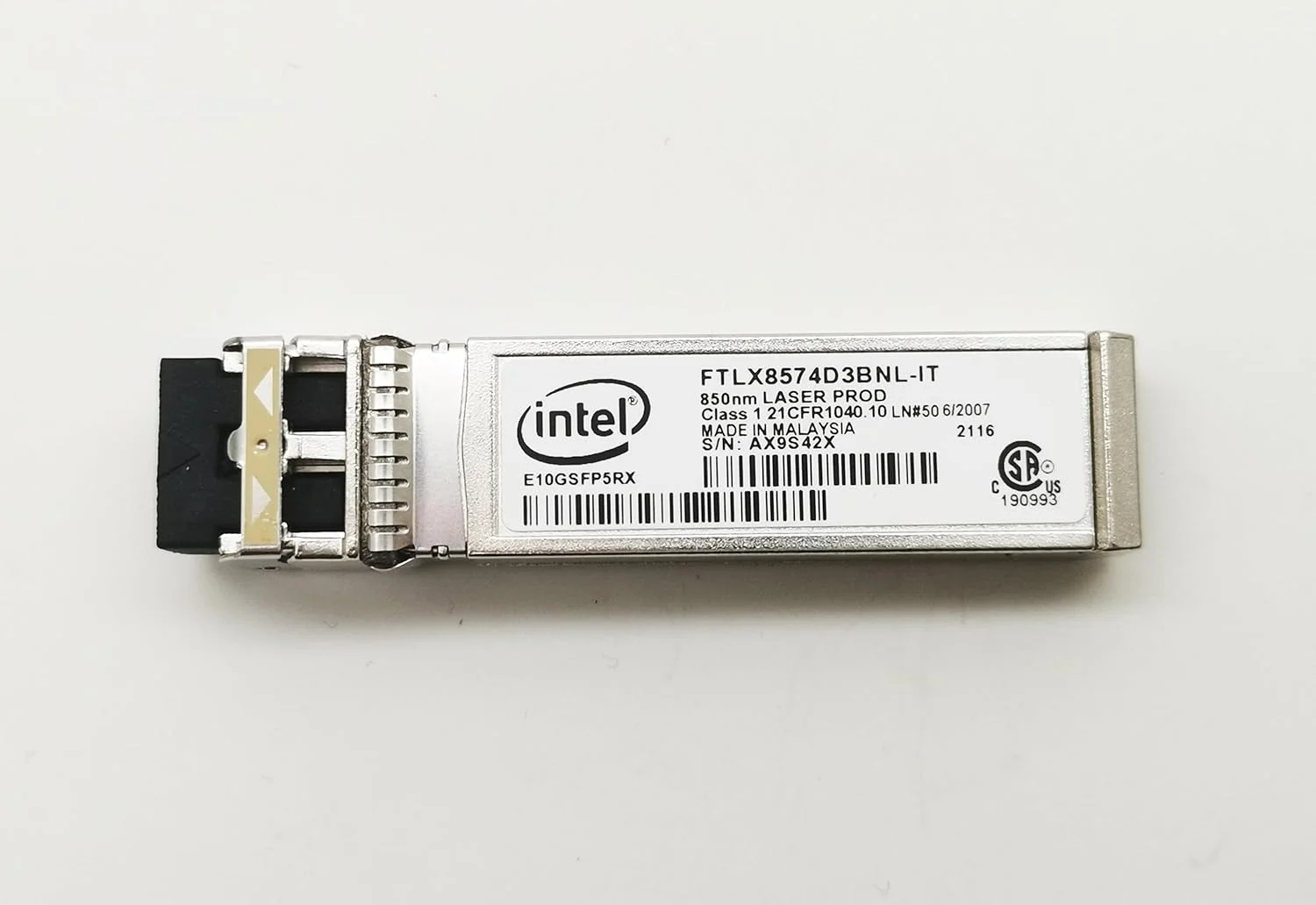 فرستنده و گیرنده نوری جدید 10Gb LC SFP برای Intel FTLX8574D3BNL-IT 850nm 400M نسخه دوره 21/22 مدل E10GSFP5RX 10GBASE-SR SFP+