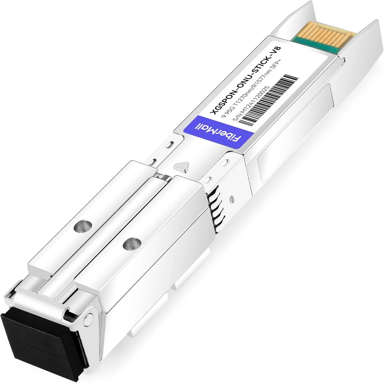 استیک XGSPON ONU SFP+ با فرستنده و گیرنده نوری MAC، نسخه 8311، سازگار با سوئیچ ها و روترهای 10G Ubiquiti Mikro TIK Netgate TP Link، SMF 9.953G-TX/9.953G-RX، 1270 نانومتر-TX/1577 نانومتر-RX، 20 کیلومتر، SC/APC