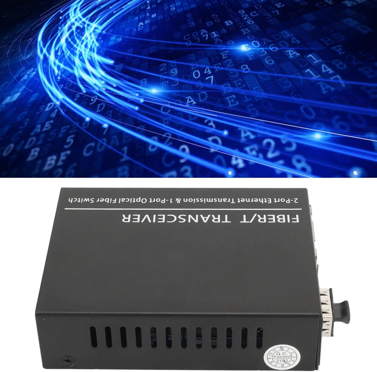 فرستنده و گیرنده فیبر اترنت Pokerty9، فرستنده و گیرنده فیبر 100-240 ولت، مذاکره خودکار اتصالات گیگابیتی، استفاده آسان برای خانه (دوشاخه بریتانیا)