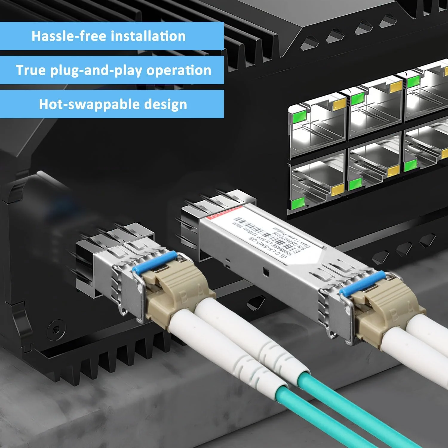 فرستنده و گیرنده نوری QSFPNESE 1.25G SFP 1000BASE-LX، ماژول SMF 1310 نانومتری، تا 10KM/20KM، سازگار با Cisco GLC-LH-SMD، Meraki، D-Link، Supermicro، Fortinet، Ubiquiti، Netgear، Mikrotik