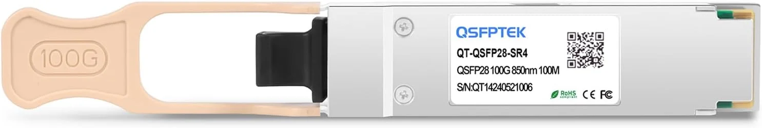 ماژول فرستنده و گیرنده QSFPTEK 100G QSFP28، MTP/MPO چند حالته 100GBASE-SR4 برای Cisco QSFP-100G-SR4-S (850nm، 100m، با DDM)