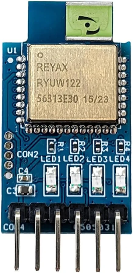 ماژول فرستنده و گیرنده آنتن UWB مدل REYAX RYUW122_Lite با رابط UART، فرکانس 6.5 گیگاهرتز و 8 گیگاهرتز، برد ارزیابی Lite، اندازه گیری فاصله، موقعیت یابی 2D / 3D.