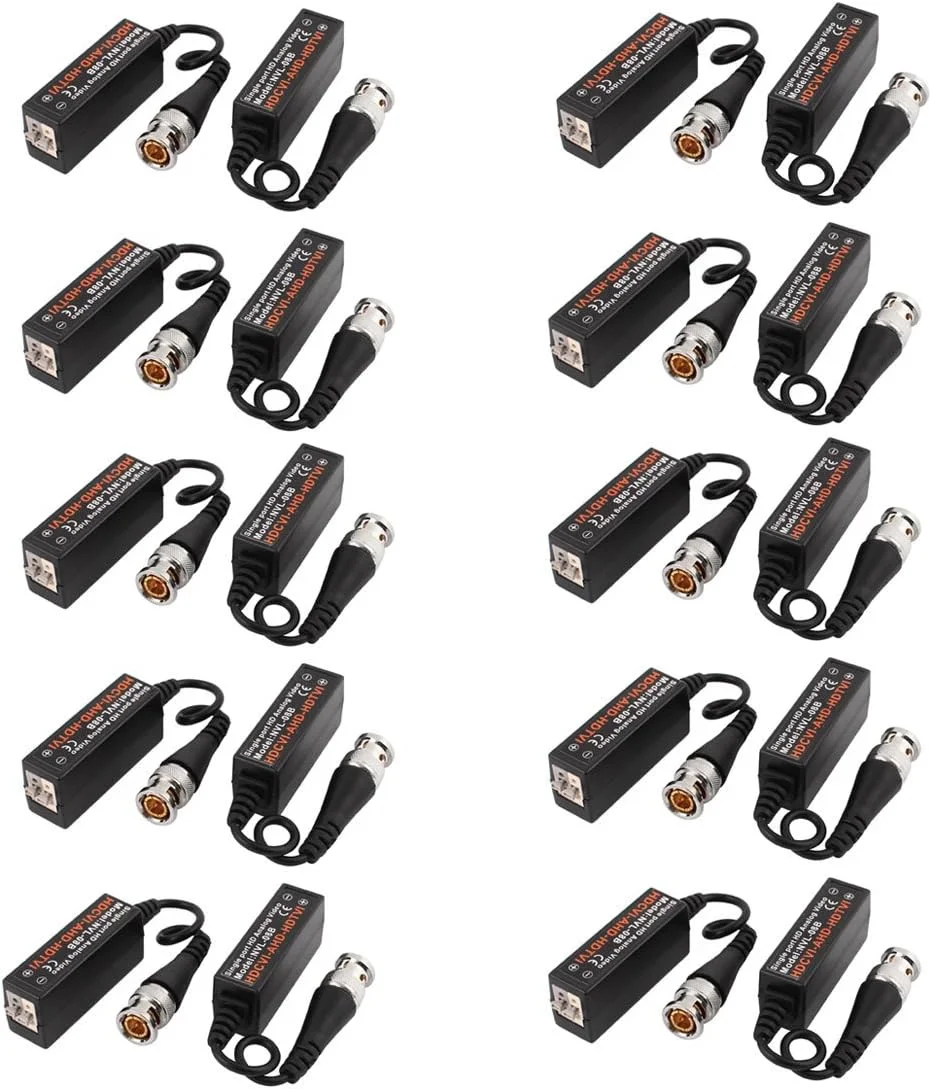 ۱۰ جفت ترنسیور بالون ویدئویی تک کاناله NVL-08B دوربین مداربسته کواکسیال BNC Cat5 UTP با کیفیت بالا