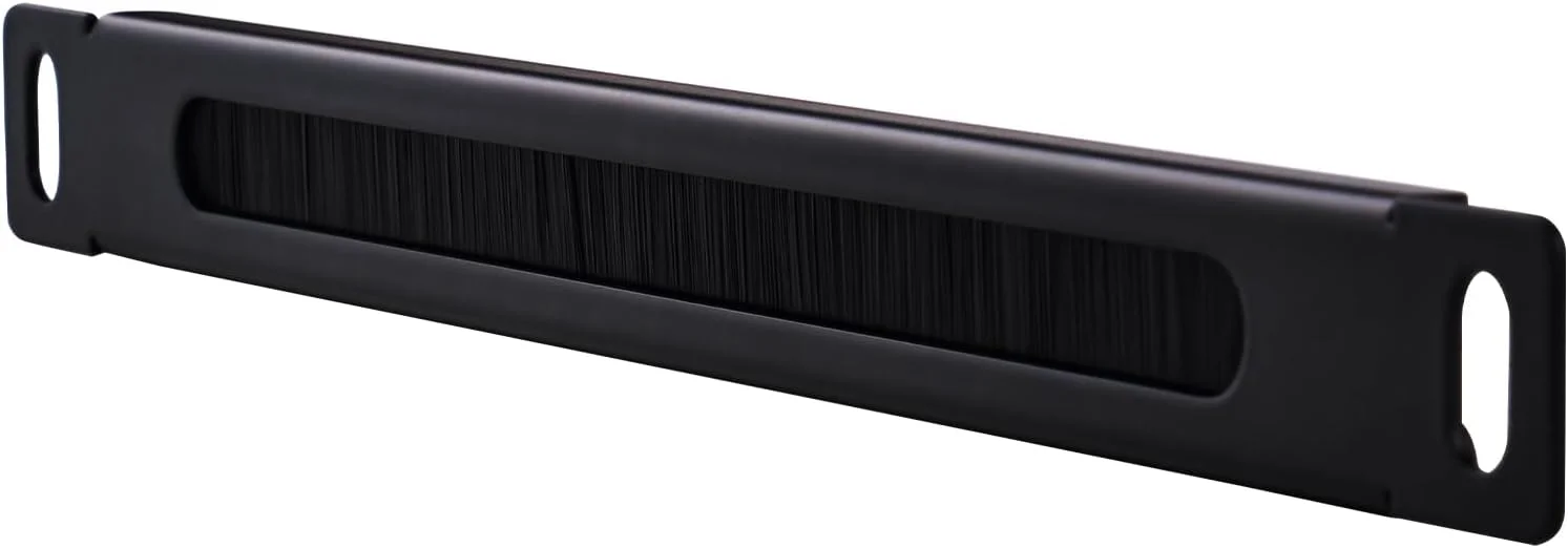 پنل ورودی کابل رک 10 اینچی DeskPi با نوار برس، مشکی