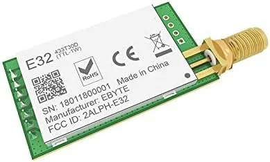 فرستنده و گیرنده پورت سریال 433MHz 30dBm 1W مدل E32-433T30D SMA با برد بلند