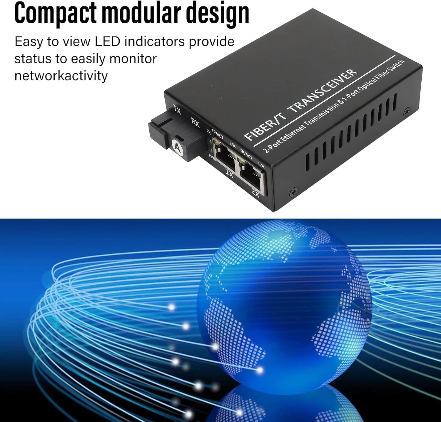 فرستنده و گیرنده فیبر نوری، فرستنده و گیرنده نوری پورت RJ45، کانکتور SC تک حالته اترنت با نشانگر LED داخلی، ماژول تک فیبر تک حالته Tx1310nm/Rx1550nm، قابل ارتقا تا 20 کیلومتر