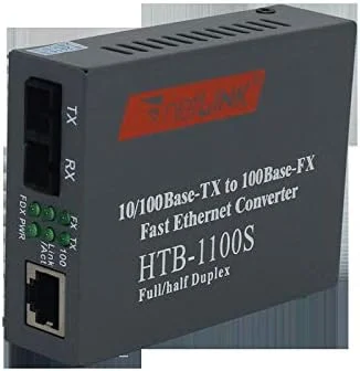 محصولات شبکه فرستنده و گیرنده فیبر نوری LOCZEK مدل Htb-1100s-25km دو هسته ای 100M تک حالته دو فیبر مبدل الکترونوری