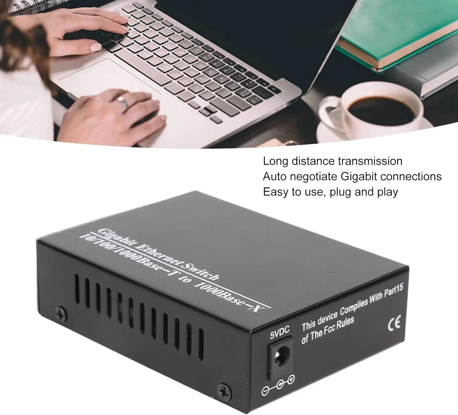 فرستنده و گیرنده فیبر نوری، مبدل رسانه نوری سازگار چند منظوره، نشانگر LED، انتقال از 0 تا 120 کیلومتر در مسافت طولانی، مذاکره پورت RJ45