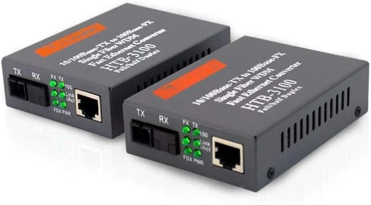 محصولات شبکه فرستنده و گیرنده فیبر نوری LOCZEK مدل HTB-3100AB-25KM مبدل تک حالته تک فیبر نوری به الکتریکی