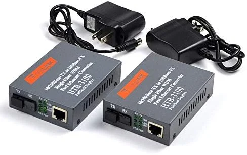 محصولات شبکه فرستنده و گیرنده فیبر نوری LOCZEK مدل HTB-3100AB-25KM مبدل تک حالته تک فیبر نوری به الکتریکی