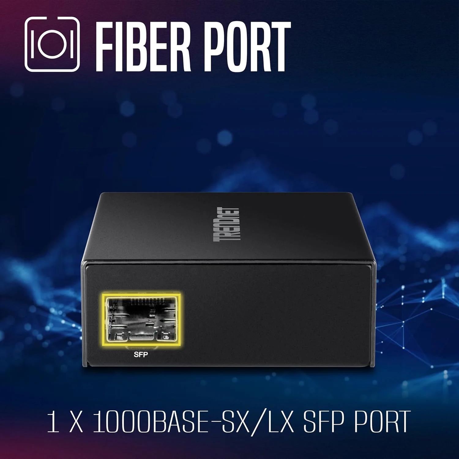 مبدل فیبر TRENDnet 1000BASE-T به SFP، مبدل رسانه گیگابیتی اترنت به SFP، ظرفیت سوئیچینگ 4 گیگابیت بر ثانیه، TFC-GSFP