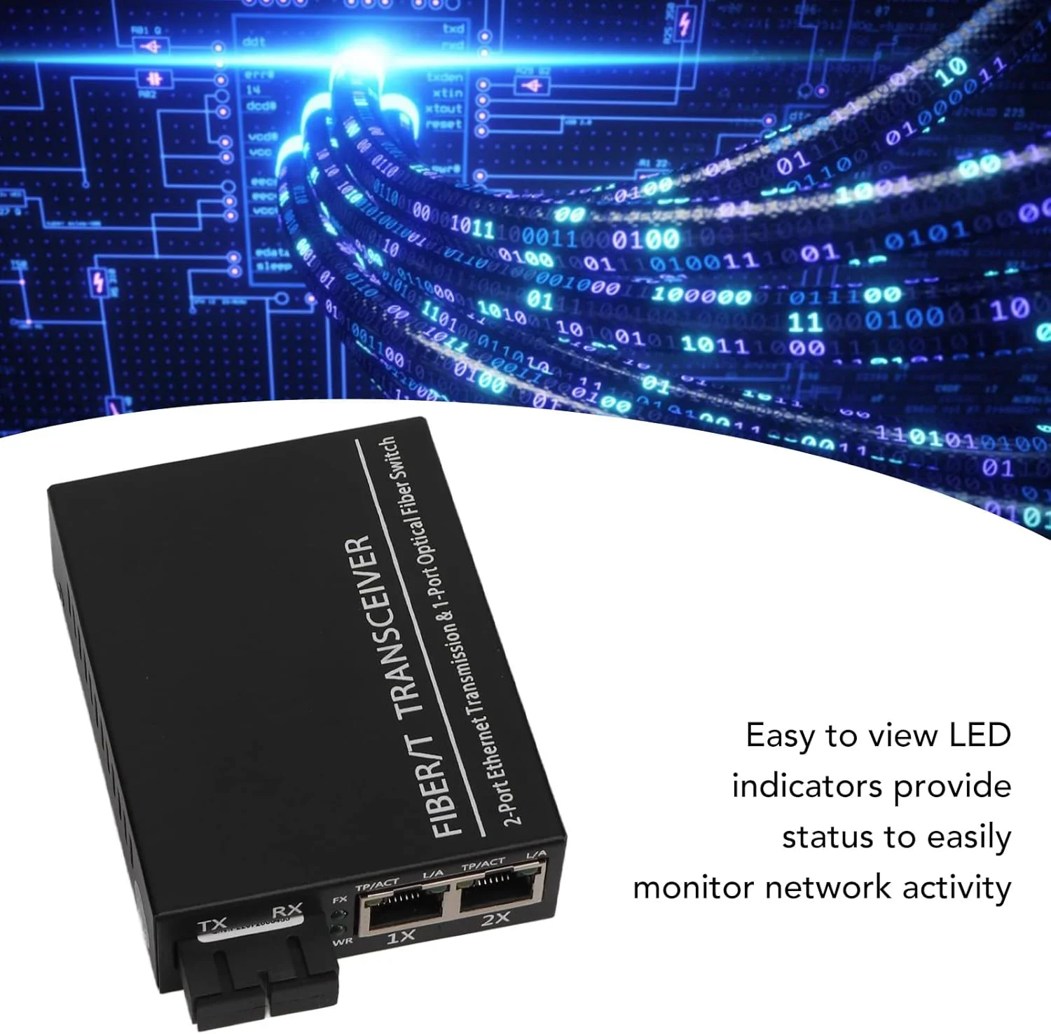 فرستنده و گیرنده فیبر نوری Tx1310nm با پورت RJ45، فرستنده و گیرنده نوری تک حالته دو فیبر، پورت نوری 100 گیگابیت بر ثانیه، CAT5E CAT6 10M 100 مگابیت بر ثانیه اترنت