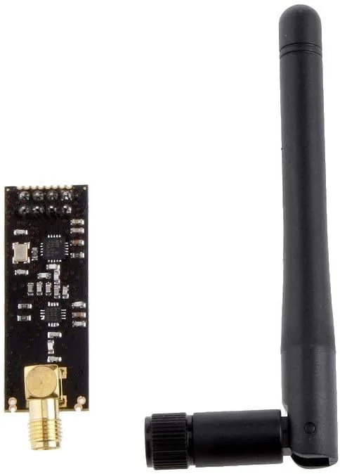 ماژول فرستنده و گیرنده بی سیم Nrf 24l01+pa+lna با آنتن SMA، برد 1100 متر