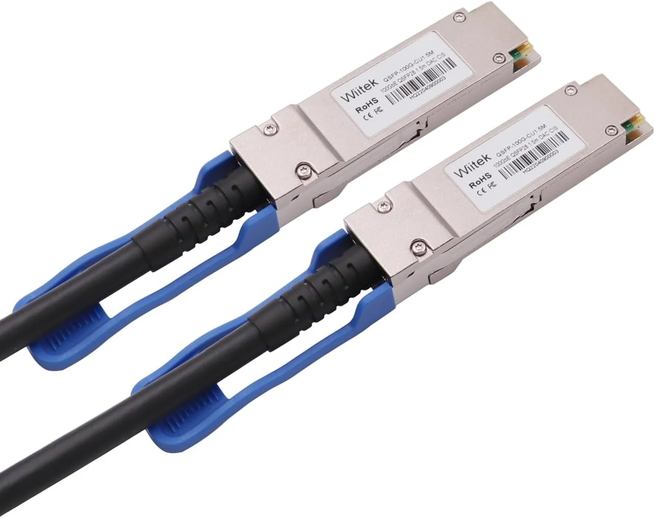 کابل مسی غیرفعال Twinax وییتک 100GbE QSFP28 DAC، 1.5 متری 100GBASE-CR QSFP28 به QSFP28، سازگار با سوئیچ‌های سیسکو QSFP-100G-CU1.5M، یوبیکویتی، میکروتیک، نت‌گیر، سوپرمیکرو و متن‌باز