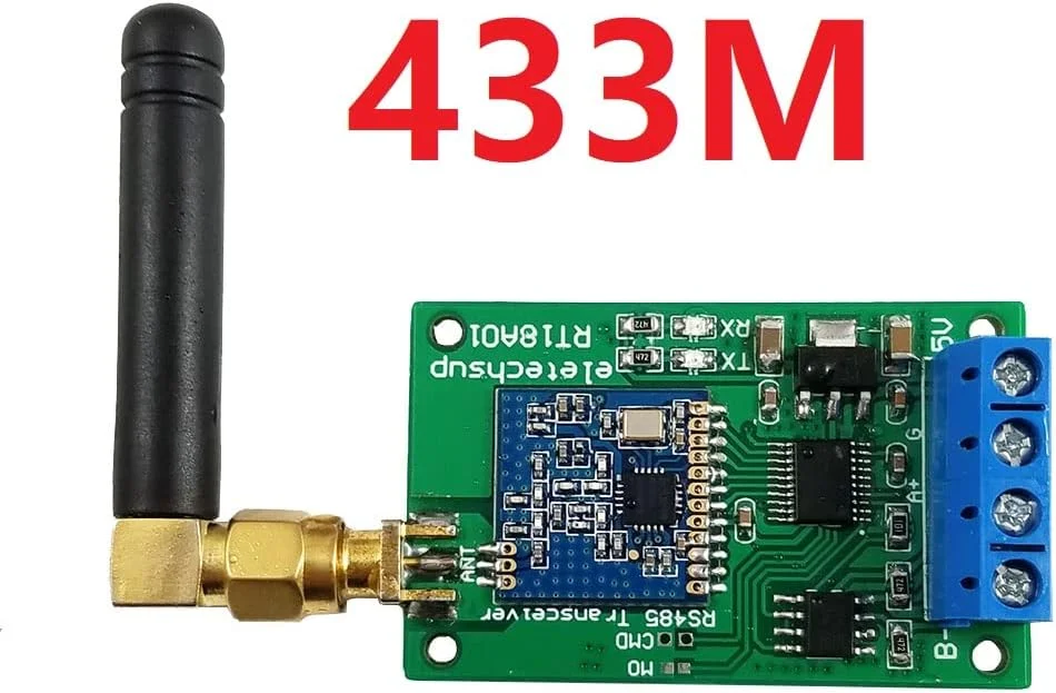 ماژول فرستنده و گیرنده بی‌سیم RS485 باس مستر-اسلیو 433M 868M DTU برای دوربین PTZ، PLC، Modbus RTU رله (433M)