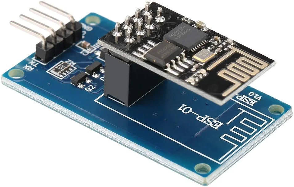 ماژول فرستنده و گیرنده بی سیم وای فای سریال -01 برای شبکه سازی پروژه خانه هوشمند با آداپتور -01