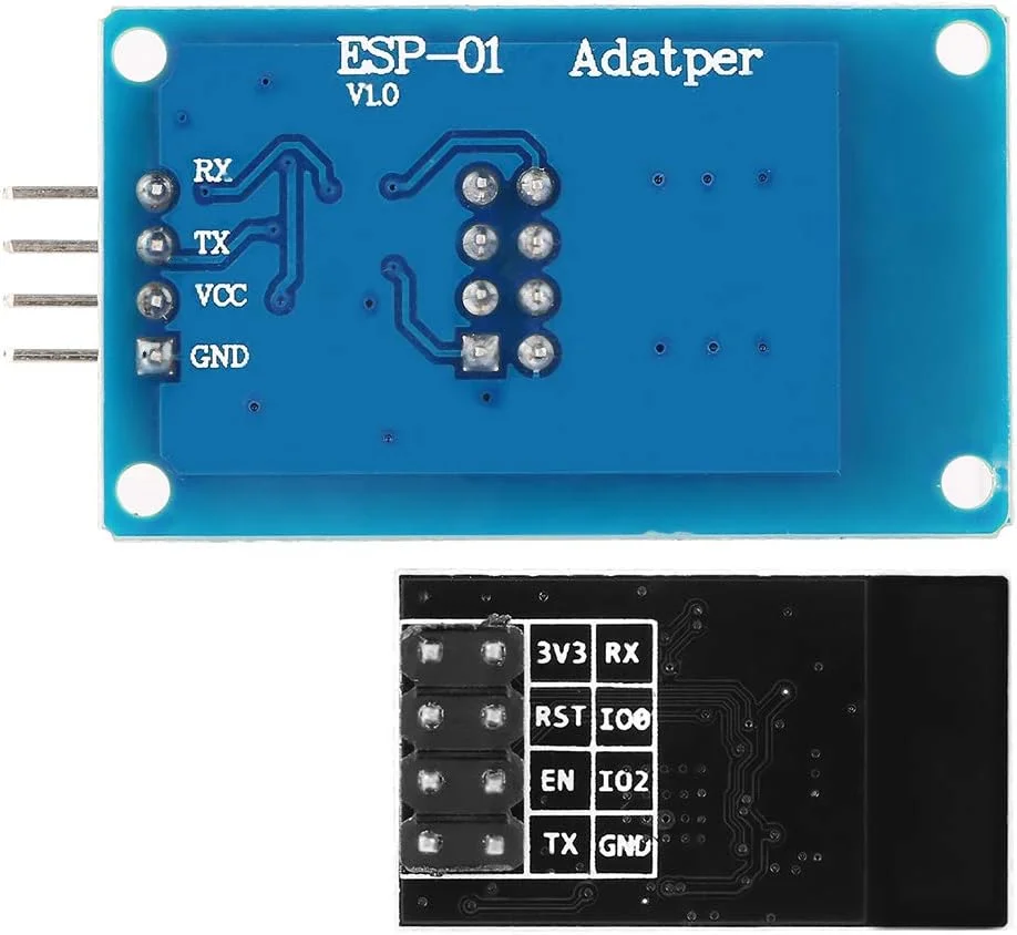ماژول فرستنده و گیرنده بی سیم وای فای سریال -01 برای شبکه سازی پروژه خانه هوشمند با آداپتور -01