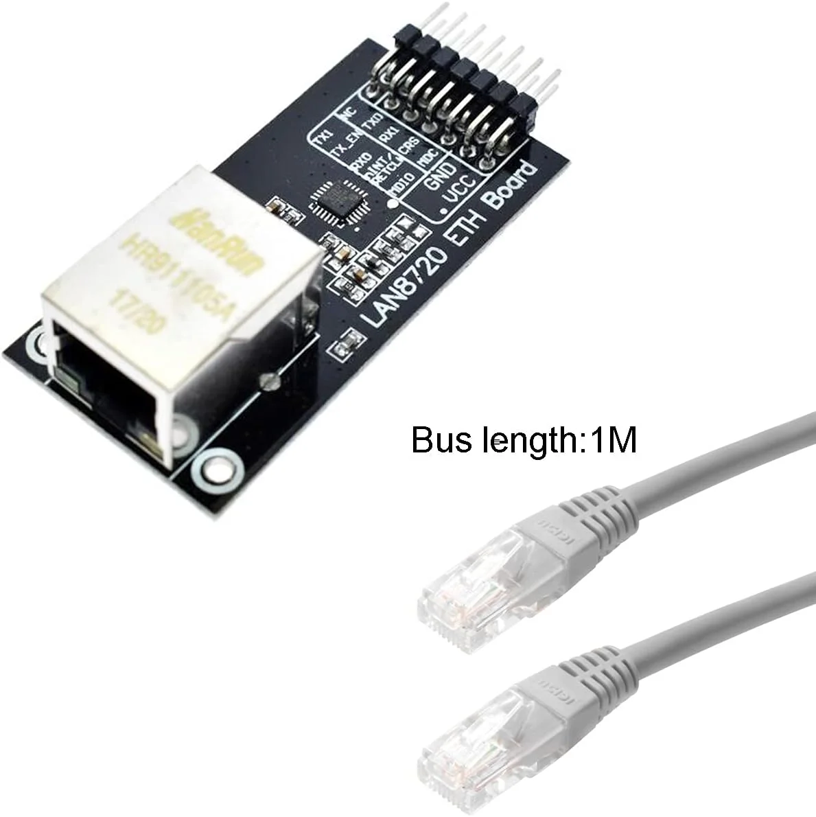 ماژول LAN8720 الکترونیک هوشمند به همراه کابل شبکه CAT5 یک متری و کابل DuPont برای آردوینو DIY
