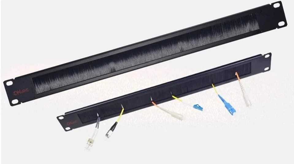 پنل مدیریت کابل افقی 1U DKURVE با برس ورودی کابل برای رک 19 اینچی، مشکی (5 عدد)