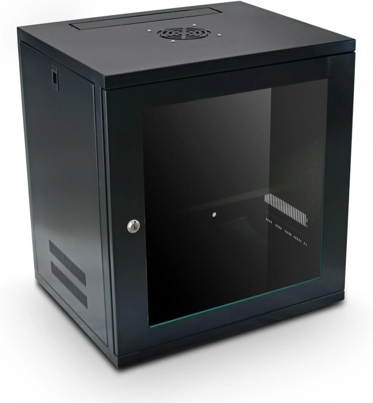 محفظه رک دیواری 12 یونیت LMS Data، رک 19 اینچی، کابینت 19 اینچی، شامل پروفایل های جلو/عقب، رک شبکه و صوتی، تجهیزات شبکه فولادی قوی با مدیریت کابل و قفل.