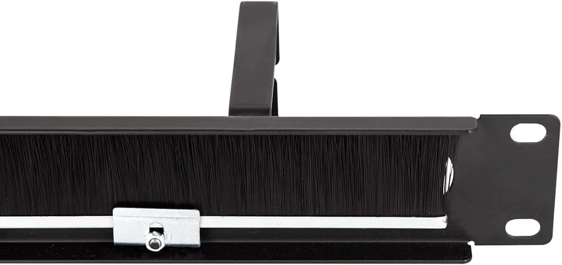 پنل مدیریت کابل حرفه ای LogiLink OR106B - 19 اینچ با 4 براکت فولادی و نوار برس، مشکی