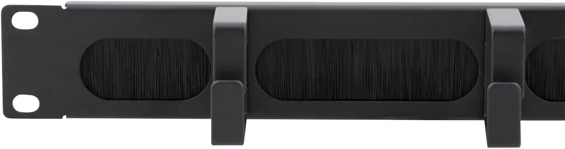 پنل مدیریت کابل حرفه ای LogiLink OR106B - 19 اینچ با 4 براکت فولادی و نوار برس، مشکی