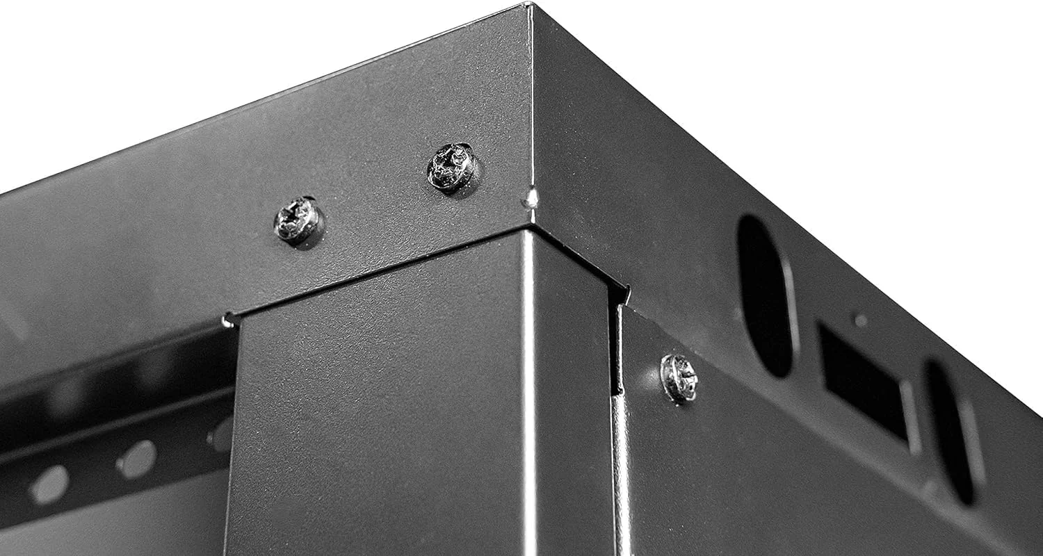 محفظه رک دیواری 12 یونیت LMS Data، رک 19 اینچی، کابینت 19 اینچی، شامل پروفایل های جلو/عقب، رک شبکه و صوتی، تجهیزات شبکه فولادی قوی با مدیریت کابل و قفل.