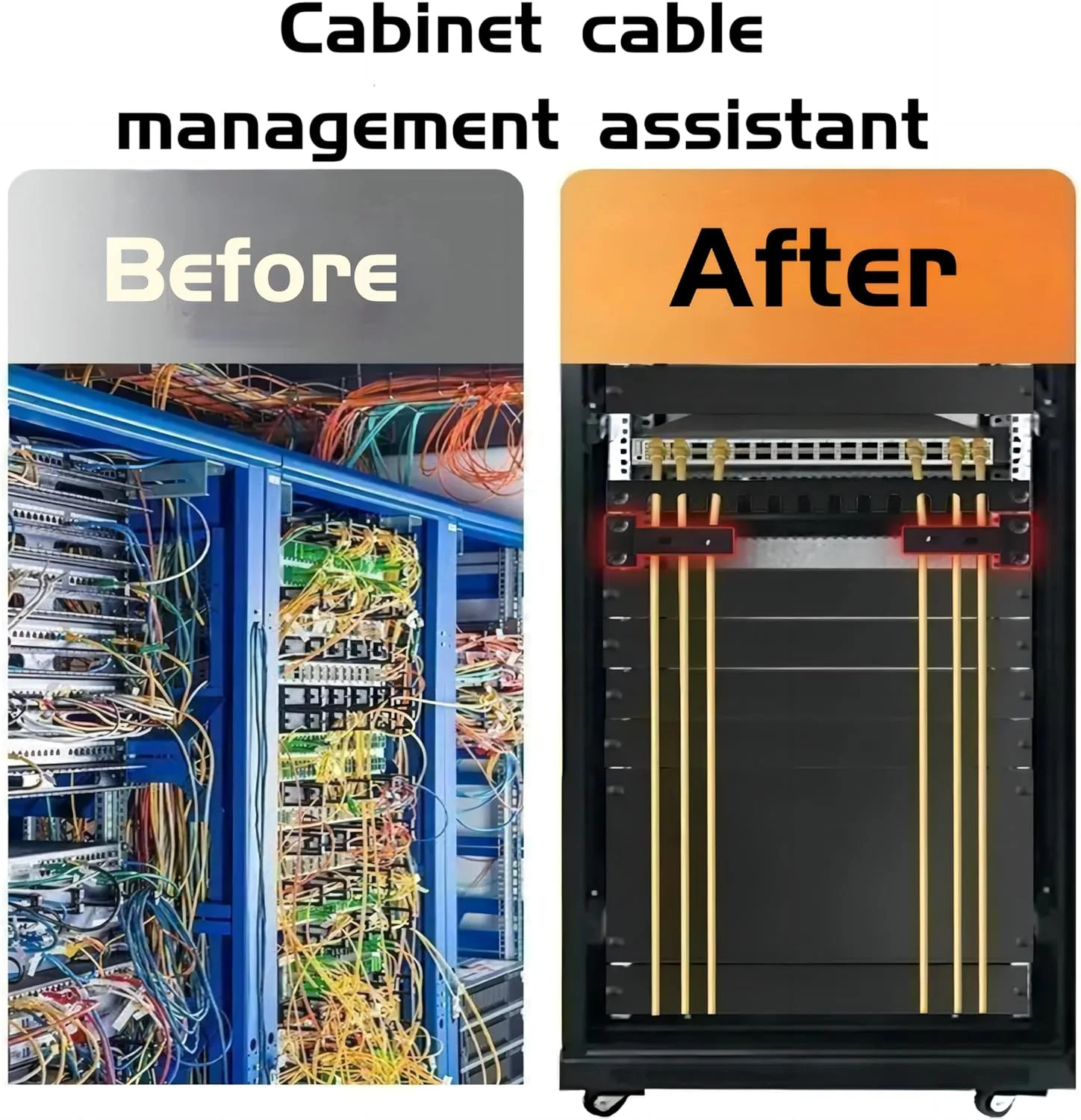 ۲ عدد مدیریت کابل رک مونت همراه با پیچ، قلاب کابل رک سرور، سازمان دهنده سیم رک، لوازم جانبی رک سرور عمودی برای کابل های شبکه فیبر نوری (کوچک (۲ عدد))