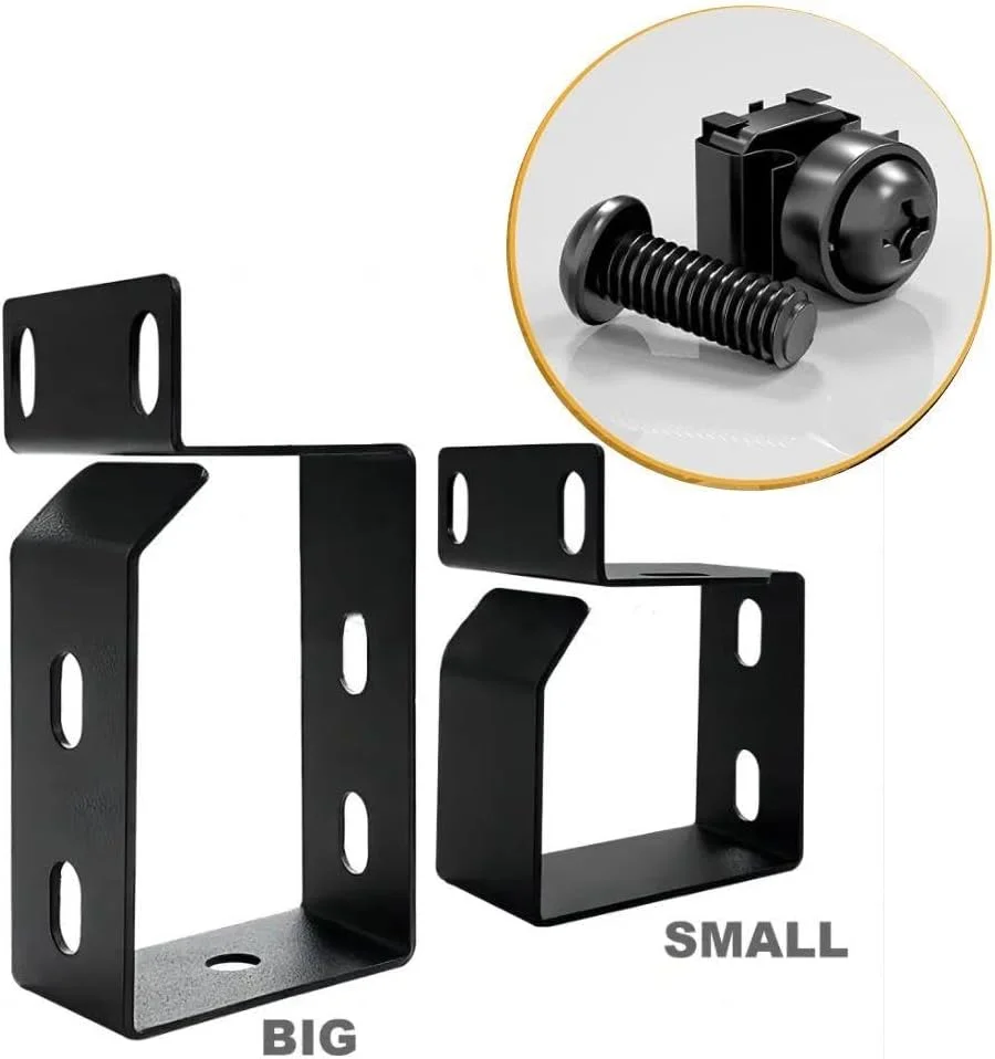 ۲ عدد مدیریت کابل رک مونت همراه با پیچ، قلاب کابل رک سرور، سازمان دهنده سیم رک، لوازم جانبی رک سرور عمودی برای کابل های شبکه فیبر نوری (کوچک (۲ عدد))