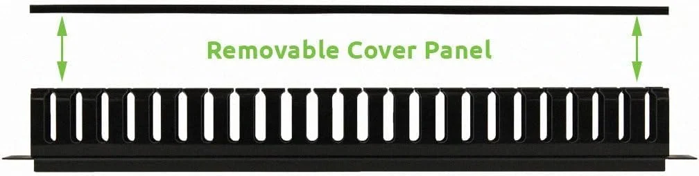 مدیریت کابل 1U 24 پورت XForm، نصب رک افقی داکت برای رک سرور 19 اینچی | مدیریت کابل پلاستیکی 24 پورت با پوشش بالایی قابل جابجایی