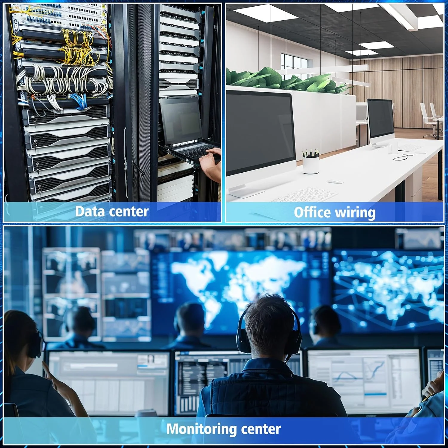 نگهدارنده کابل افقی 1U رک مونت 19 اینچی MorningRo، میله پشتیبانی متقاطع توری کابل شبکه افقی با عمق قابل تنظیم برای پچ پنل ها/سوئیچ ها (2 عدد)