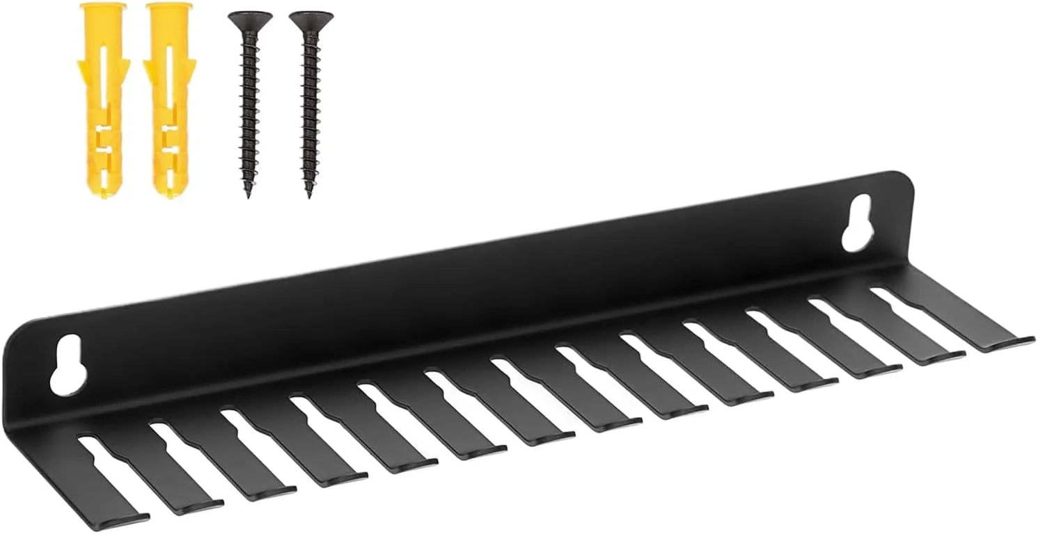 آویز کابل دیواری، رک سازمان دهنده کابل داده فولادی 13 شکاف برای دیوار - قفسه ذخیره سازی صرفه جویی در فضا برای استودیوها، اتاق سرور، میزها، خانه ها، میز کار و اتاق های کامپیوتر