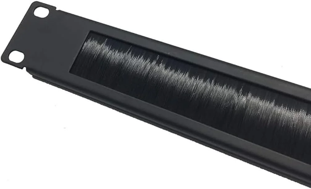 پنل برس دار 1U بسته 2 عددی، مدیریت کابل نواری رک مونت 19 اینچی برای ورود کابل به رک سرور شبکه