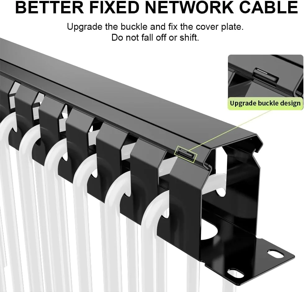 مدیریت کابل رک سرور فلزی 1U 19 اینچی مشکی با پوشش و پیچ های نصب برای کابینت شبکه مدیریت کابل رک سرور فلزی 1U 19 اینچی مشکی با پوشش و پیچ های نصب برای کابینت شبکه