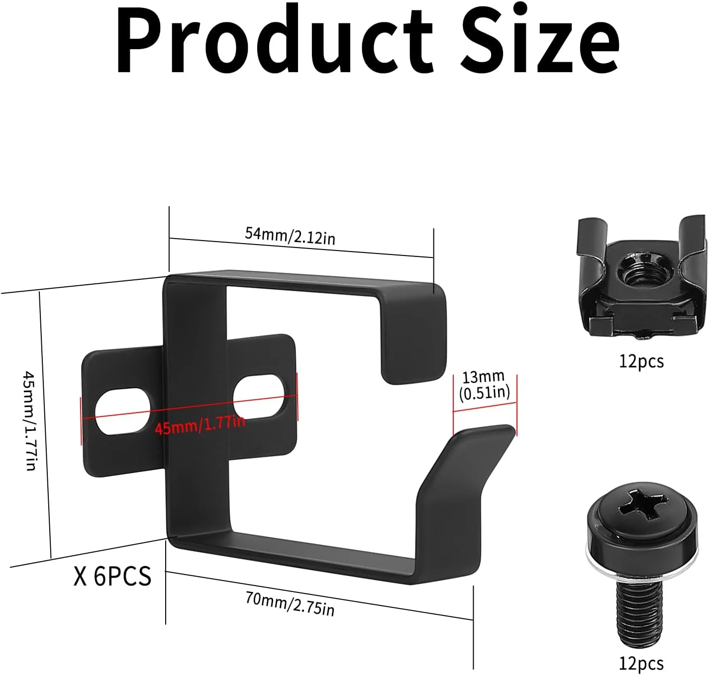 نگهدارنده کابل رک سرور عمودی qiwuhai، بسته 6 عددی، فولاد مشکی، نصب رک، سازگار با سرور و دستگاه شبکه نگهدارنده کابل رک سرور عمودی qiwuhai، بسته 6 عددی، فولاد مشکی، نصب رک، سازگار با سرور و دستگاه شبکه