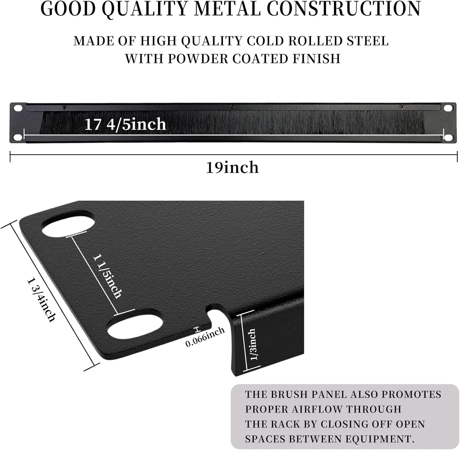 پنل برس دار 1U Suprwin، پنل مدیریت کابل رک مونت جدا شده، رک سرور نوار گرومت افقی برای رک 19 اینچی یا کابینت شبکه - بسته 5 عددی (1U-5PACKS)